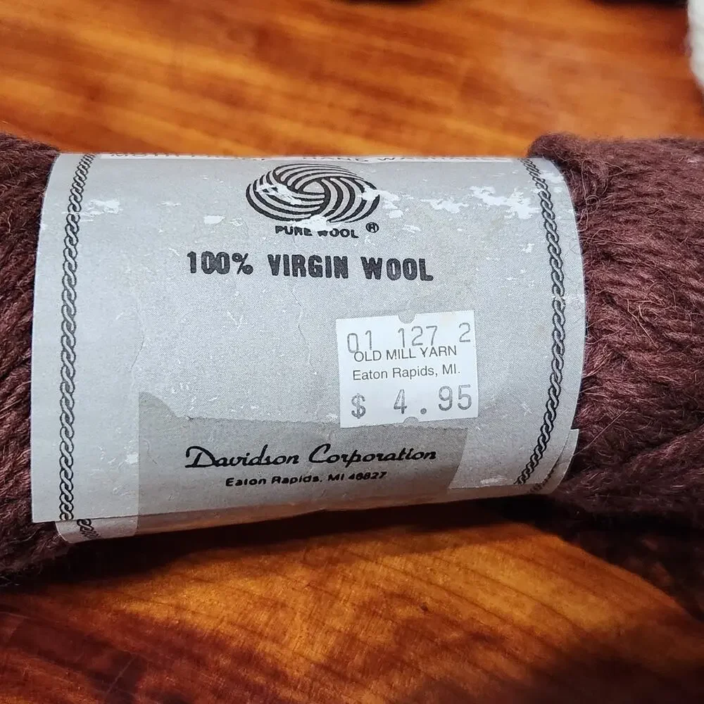 6 Skeins Yarn 100% Virgin Rug Wool Vintage Made USA 100 G 3.5 Oz 70 Yards